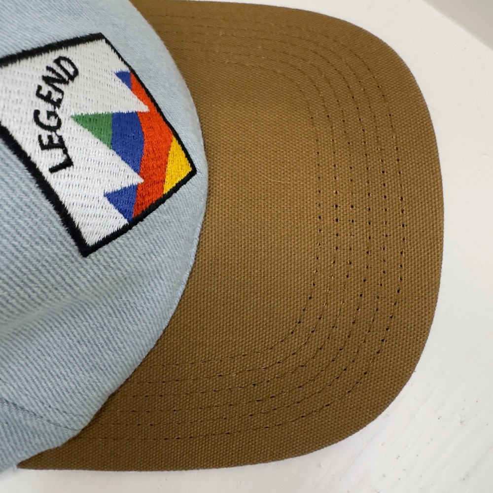 Legend‎ Headwear Adjustable Multicolor Hat Leather Strap Brown Blue Made In USA - Picture 6 of 11